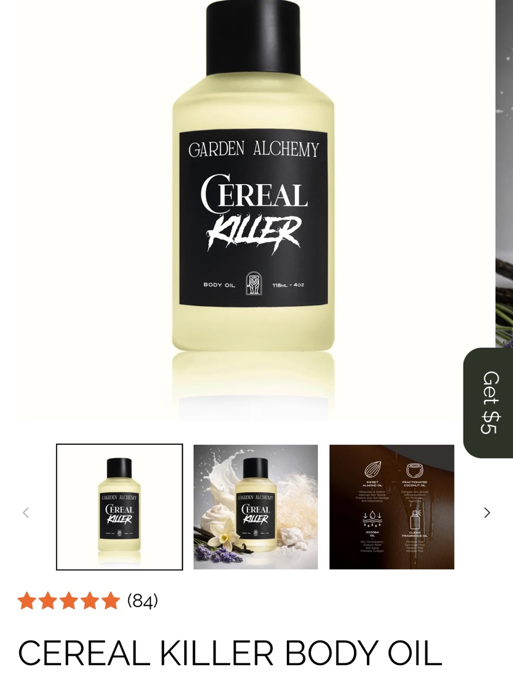 NEW Cereal Killer Body Oil